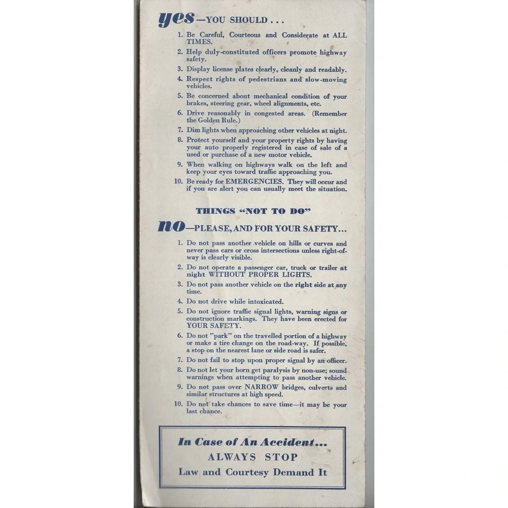 Vintage 1930s Ohio Road Rules Digest Important Motor Vehicle Laws Pamphlet